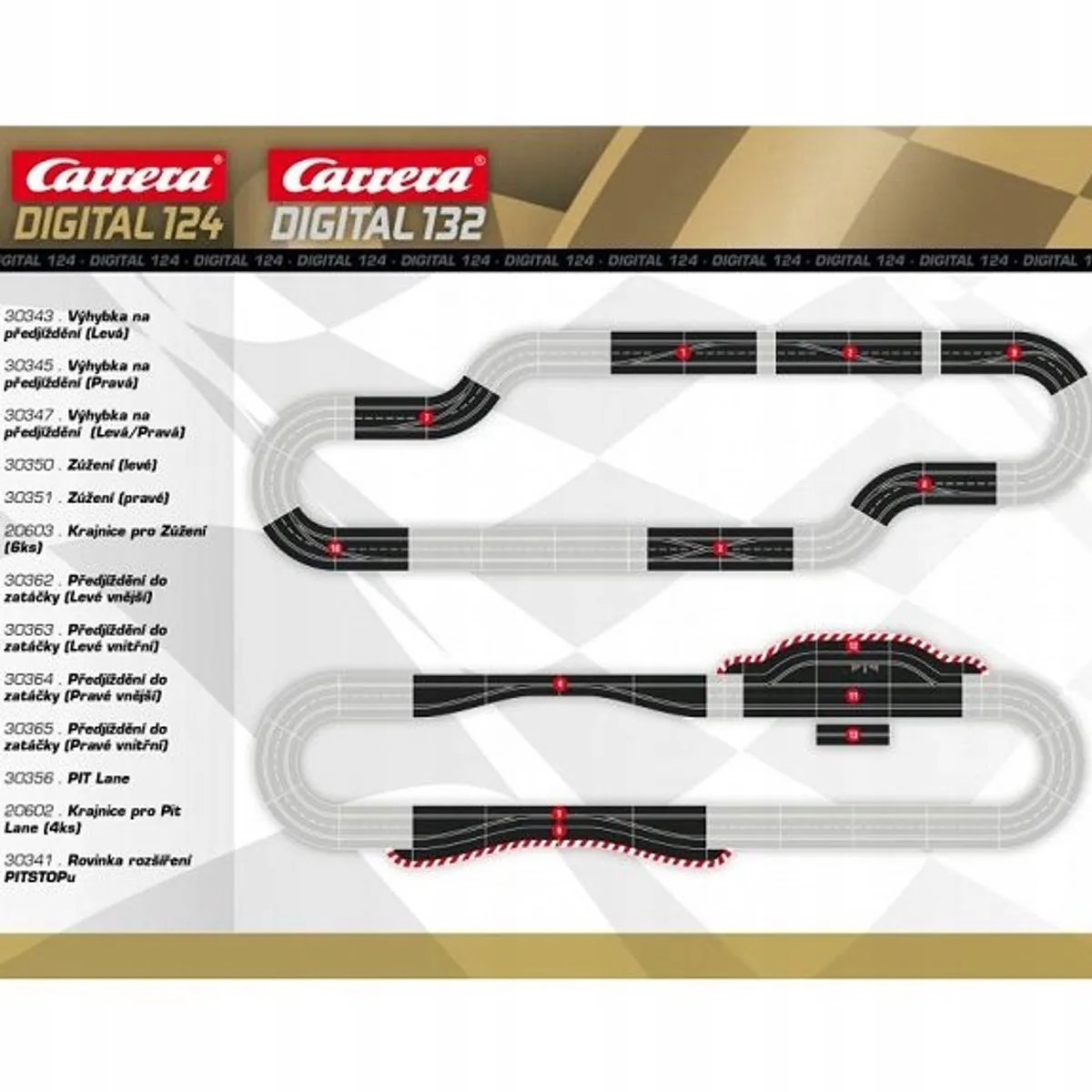 Carrera Digital 132/124 Pitlane Pitstop 30356 - Wit/Zwart