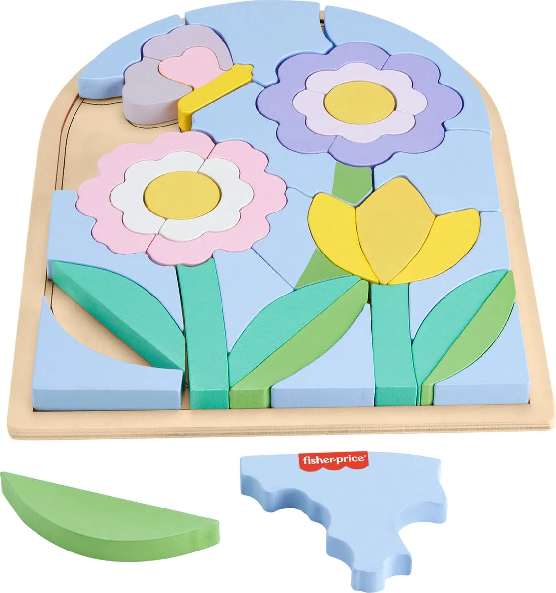 Fisher-Price Houten Bloemenpuzzelblokken HXT97 - 37 Stuks