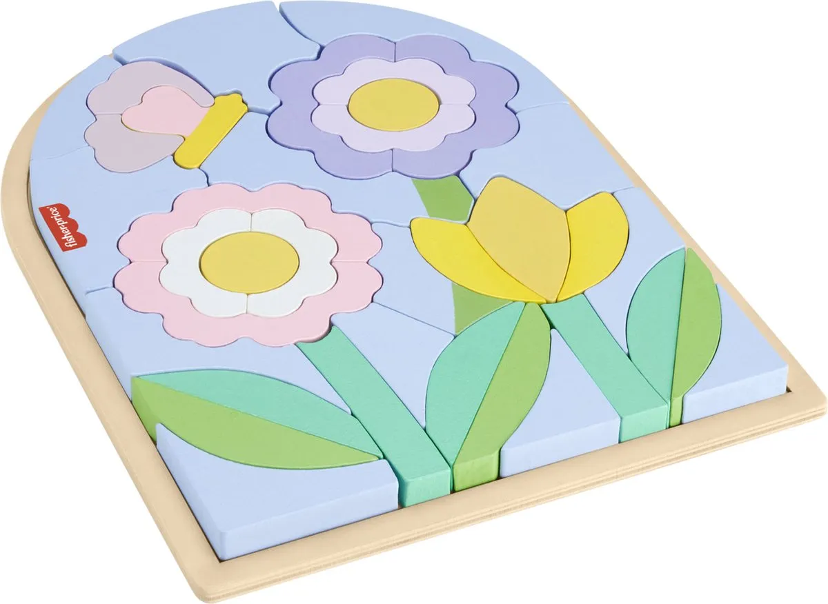 Fisher-Price Houten Bloemenpuzzelblokken HXT97 - 37 Stuks - afbeelding 6 van 6