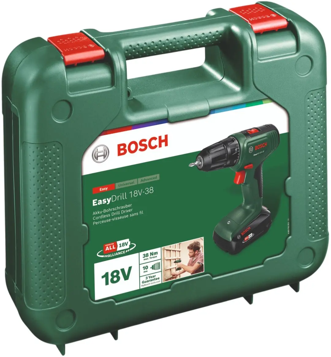 Bosch EasyDrill 18V-38 Accuboormachine - 20 Koppelstanden - 2 Snelheden - 4x Accu 2,5Ah