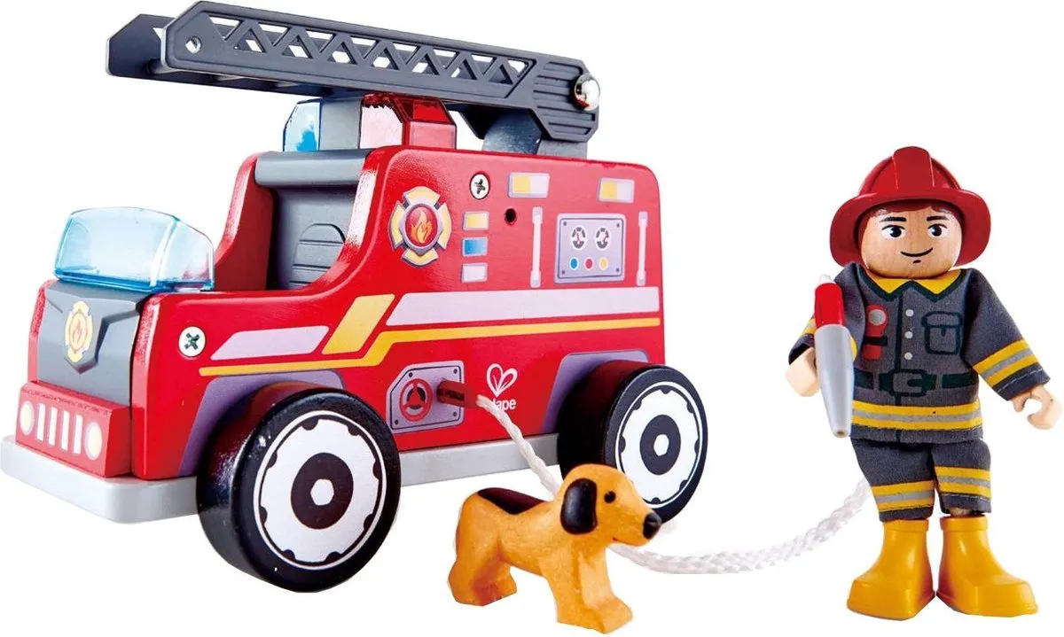 Hape Houten Brandweerwagen 309073 - Veelkleurig
