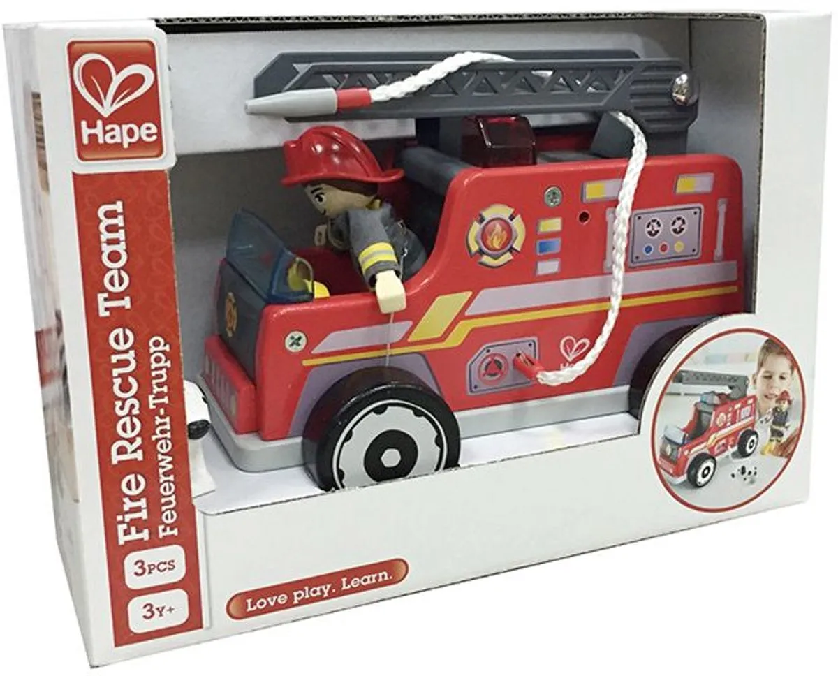 Hape Houten Brandweerwagen 309073 - Veelkleurig