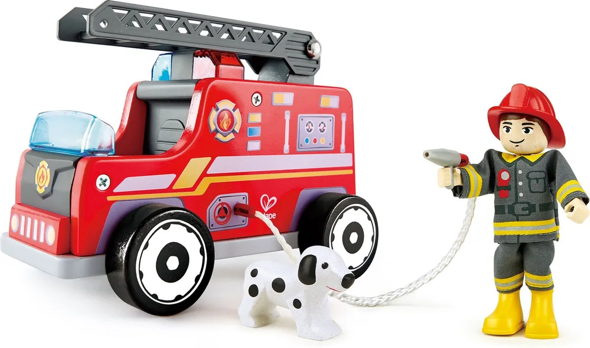 Hape Houten Brandweerwagen 309073 - Veelkleurig