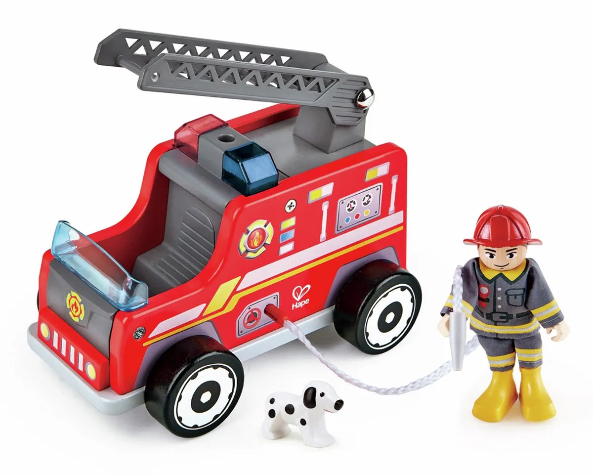 Hape Houten Brandweerwagen 309073 - Veelkleurig - afbeelding 6 van 6