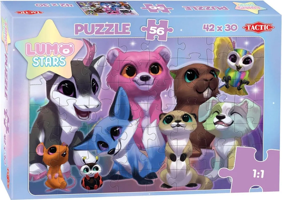 Tactic Lumo Stars Puzzel Buddies 56 Stuks - Meerkleurig