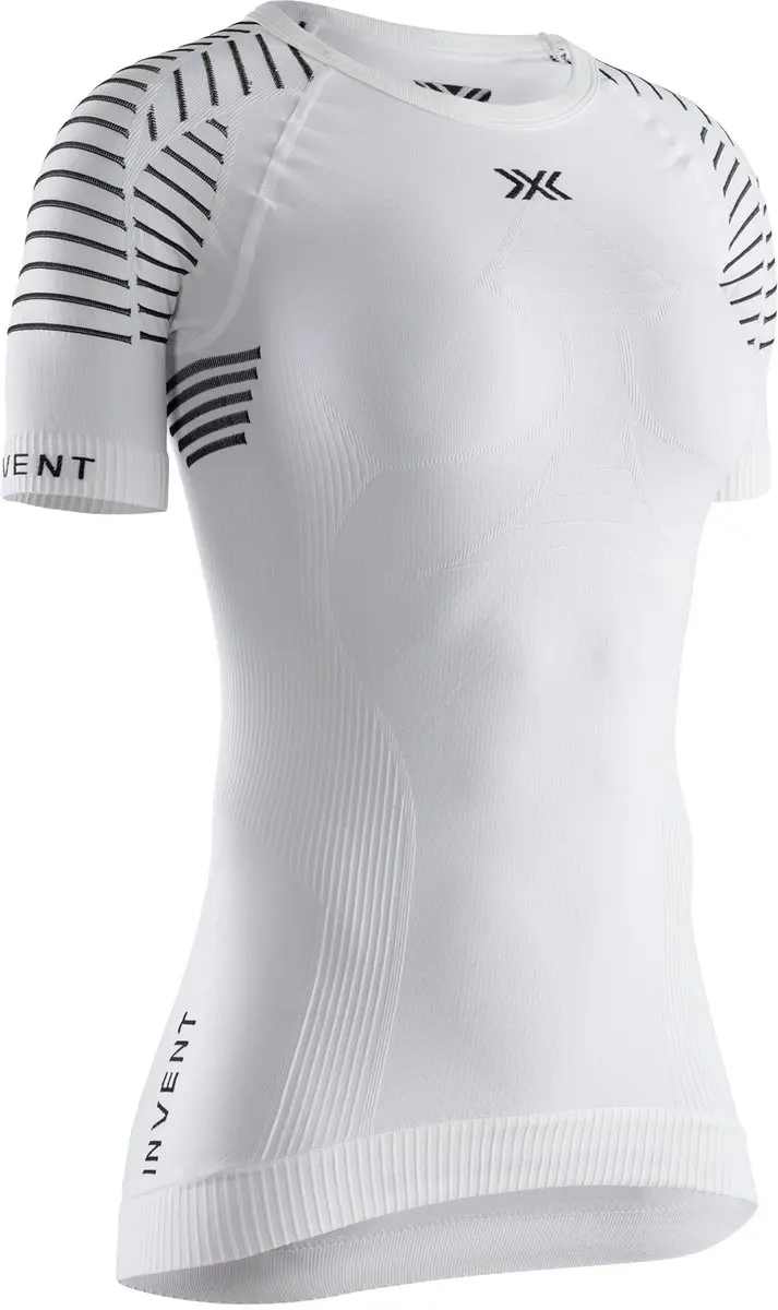 X-Bionic Invent 4.0 Sportshirt Dames Korte Mouw - XL - Poolwit/Dolomietgrijs