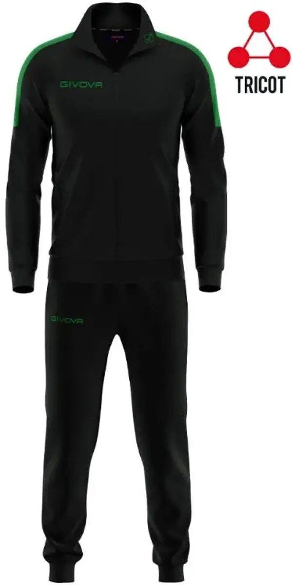Givova Tuta Revolution Voetbalkleding - M - Zwart/groen - afbeelding 6 van 6