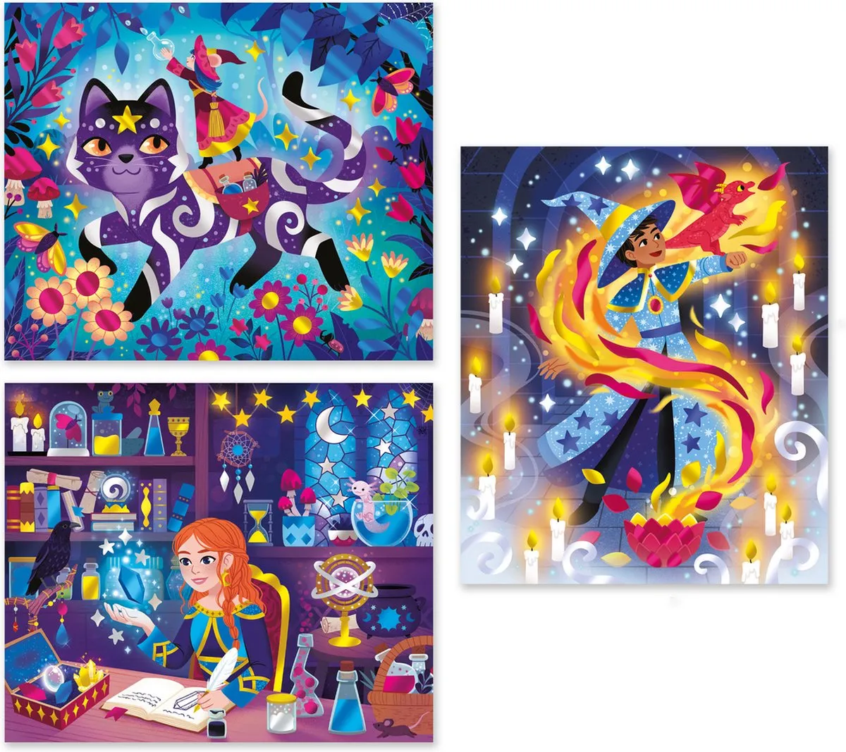 Janod Magic School Knutselset Folie - 3 Kleefborden & 8 Vellen - Multikleur