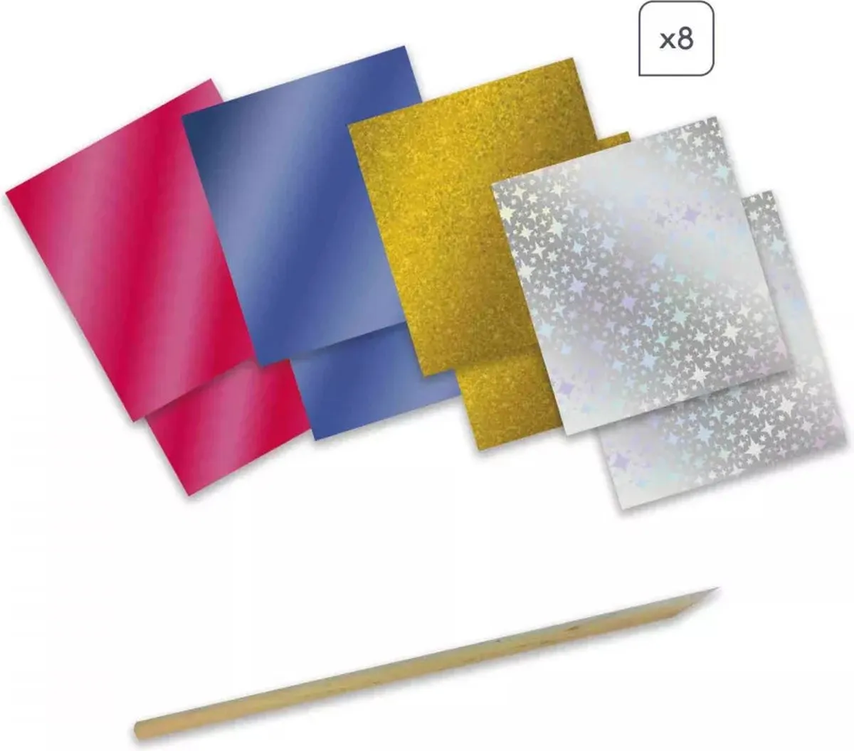 Janod Magic School Knutselset Folie - 3 Kleefborden & 8 Vellen - Multikleur