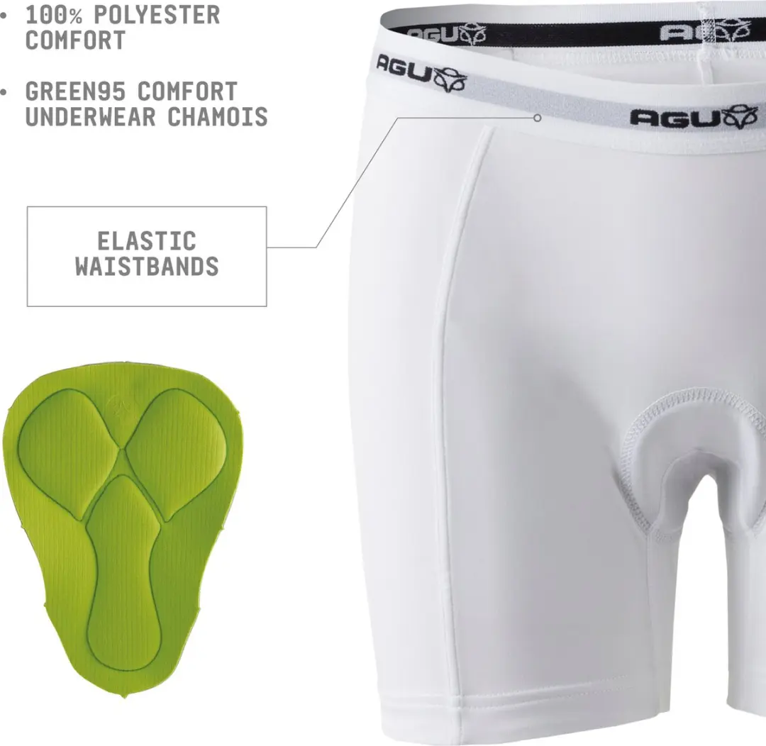AGU Essential Fietsonderbroek Dames - Undershort met zeem XS - Wit