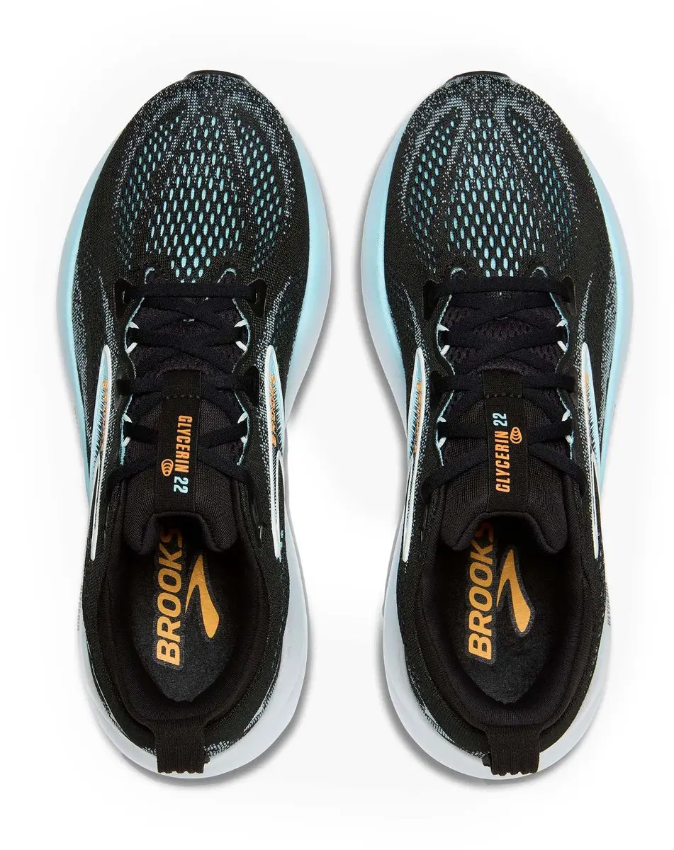 Brooks Glycerin 22 Heren Hardloopschoenen - 44 - Zwart/Blauw/Wit