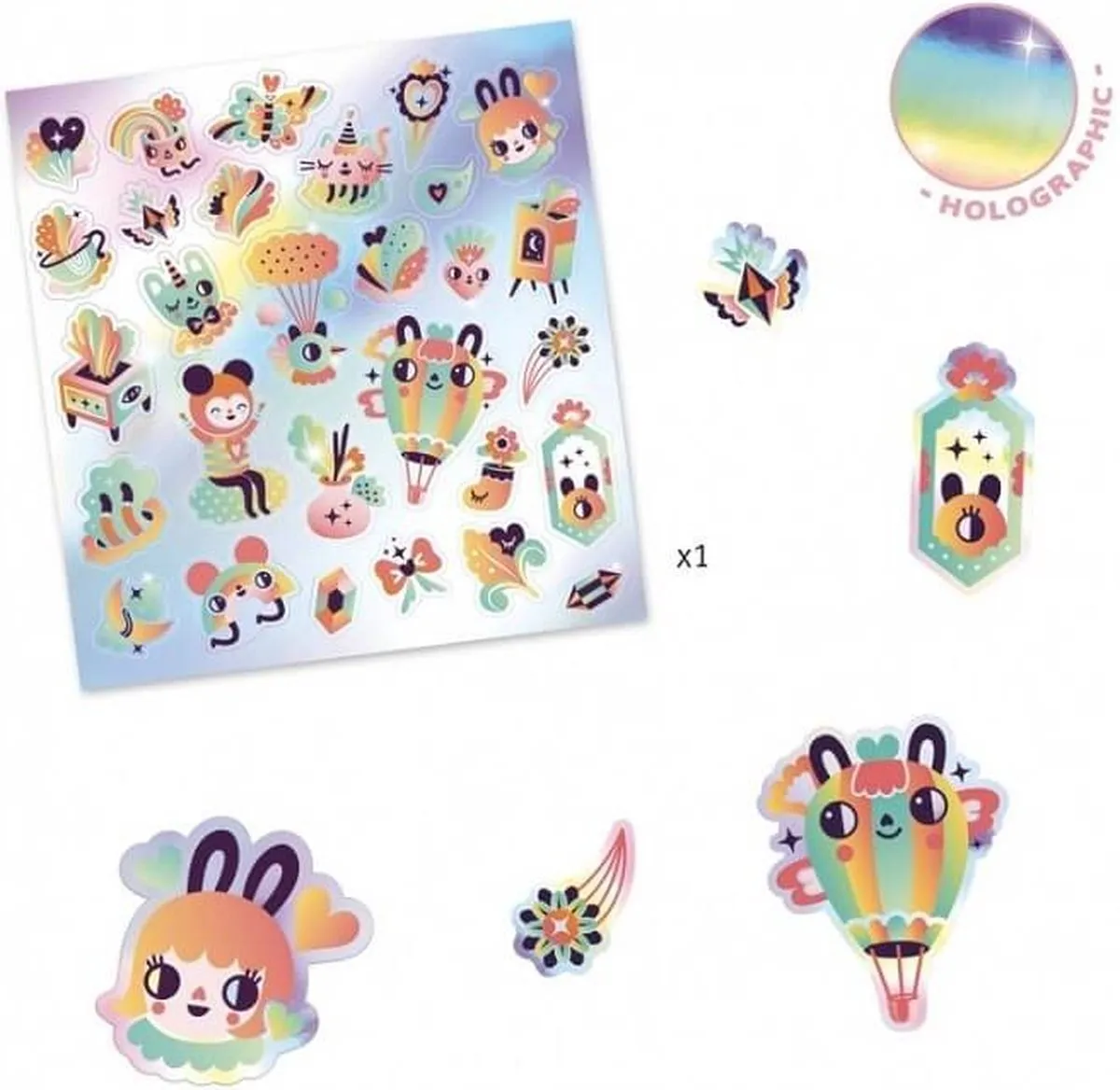 Djeco Stickers Rainbow - 30 Stuks Multicolore