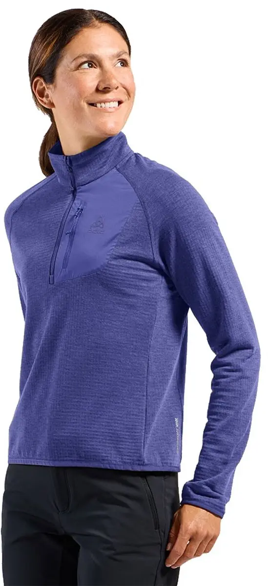 Odlo Ascent Sweatshirt Met Halve Rits Blauw XS Vrouw