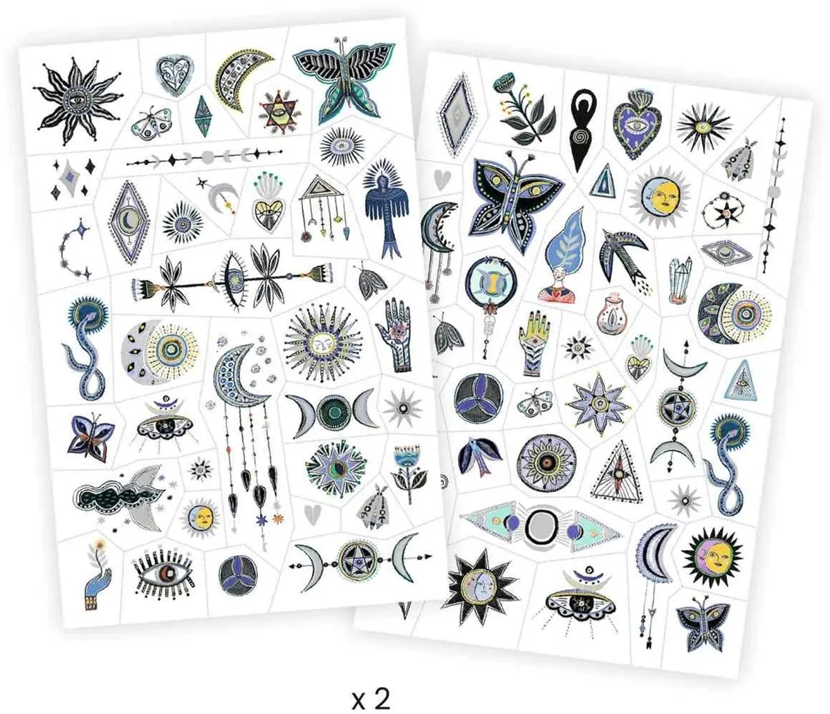 Djeco Body Art Tattoo Wicca - Multicolor - 50 Stuks