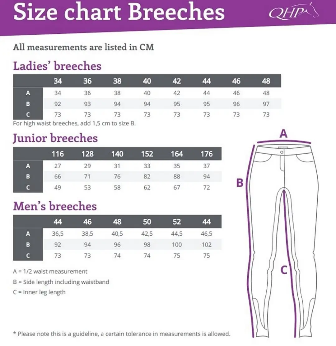 QHP Rijbroek Adult Maat 40 - Wit