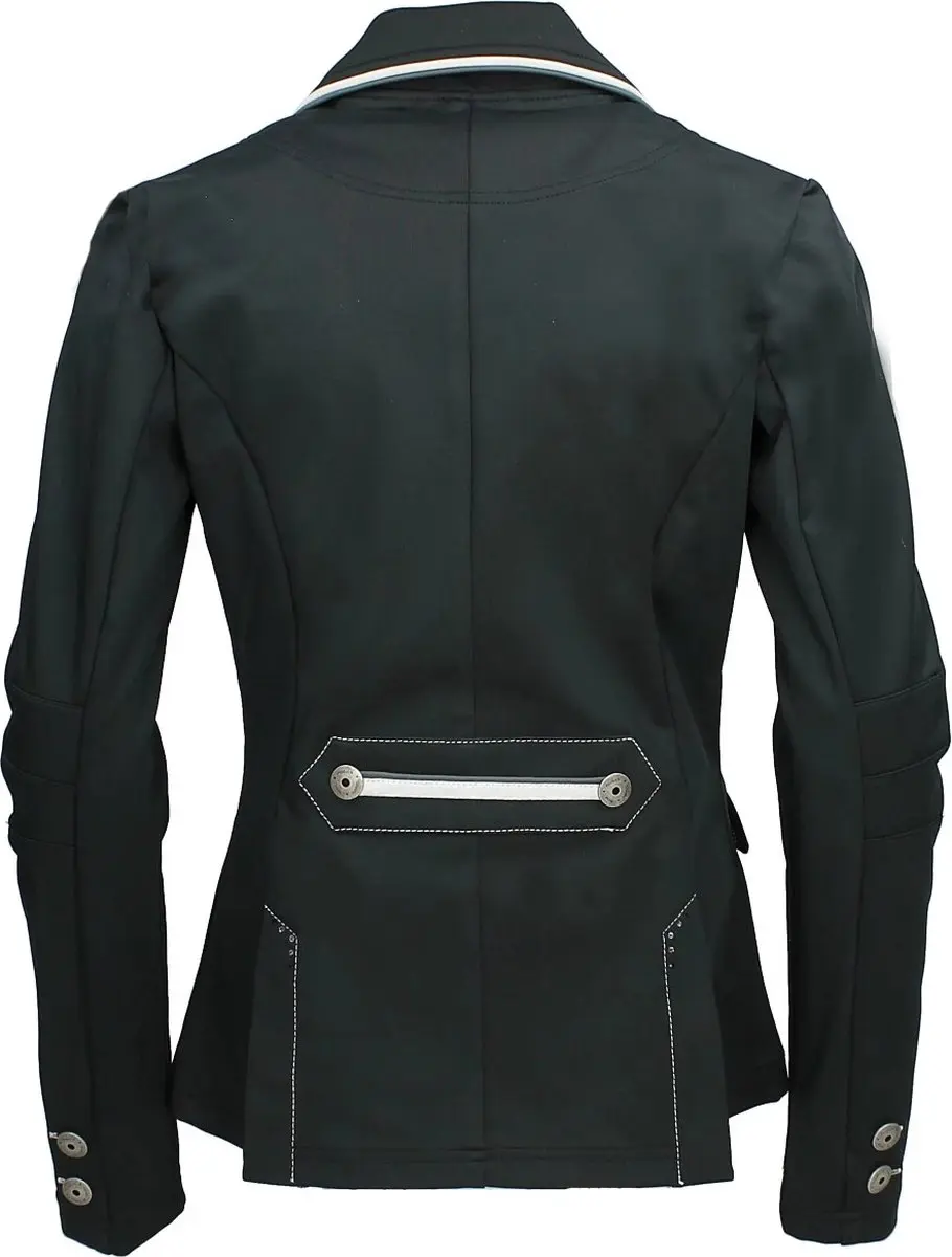 QHP Wedstrijdjas Coco Kids 176 - Zwart/Grijs/Wit