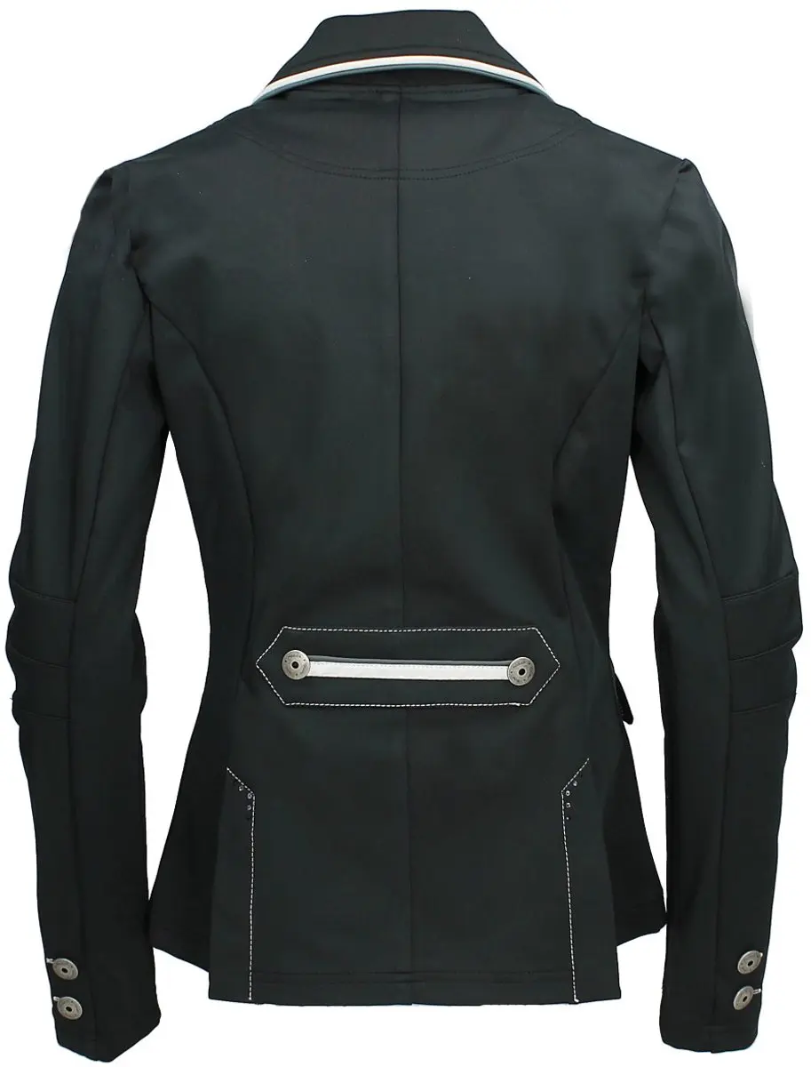 QHP Wedstrijdjas Coco Kids 176 - Zwart/Grijs/Wit