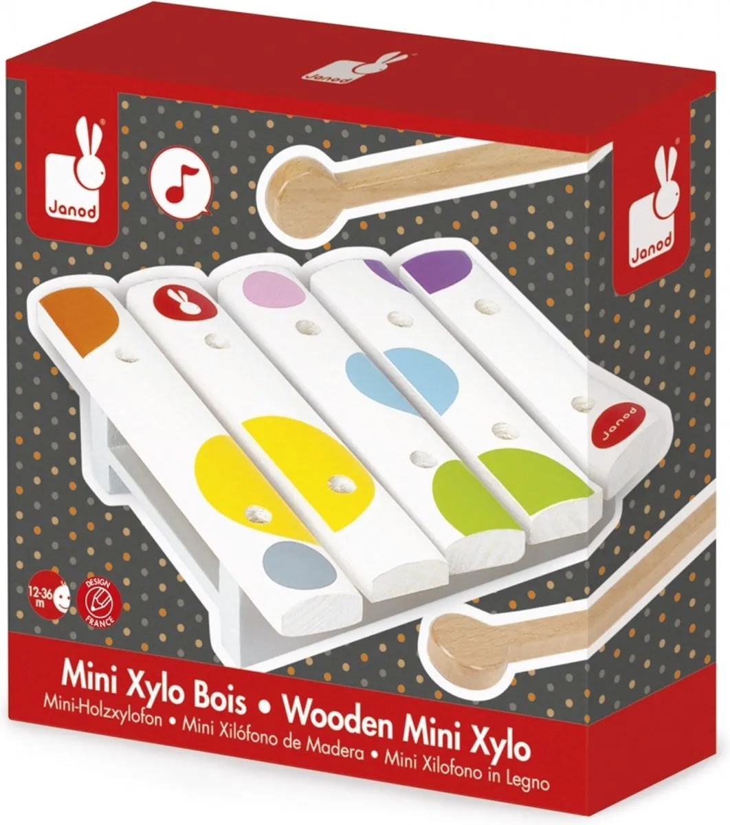 Janod Confetti Mini Xylofoon - 5 Noten - Multikleur