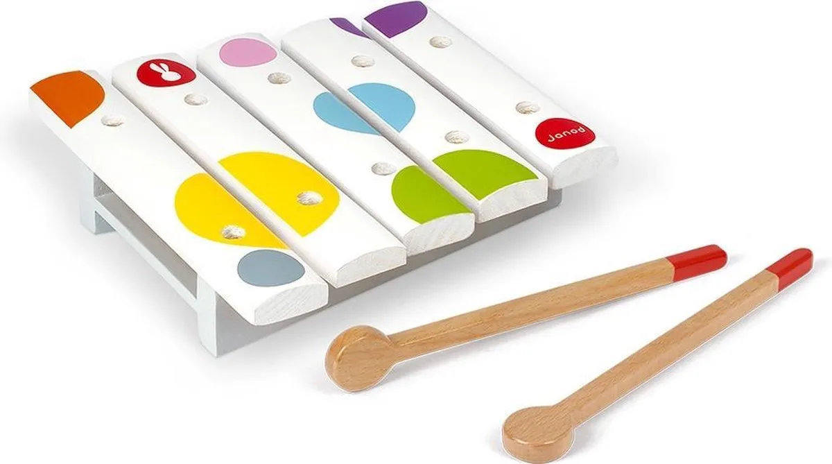 Janod Confetti Mini Xylofoon - 5 Noten - Multikleur