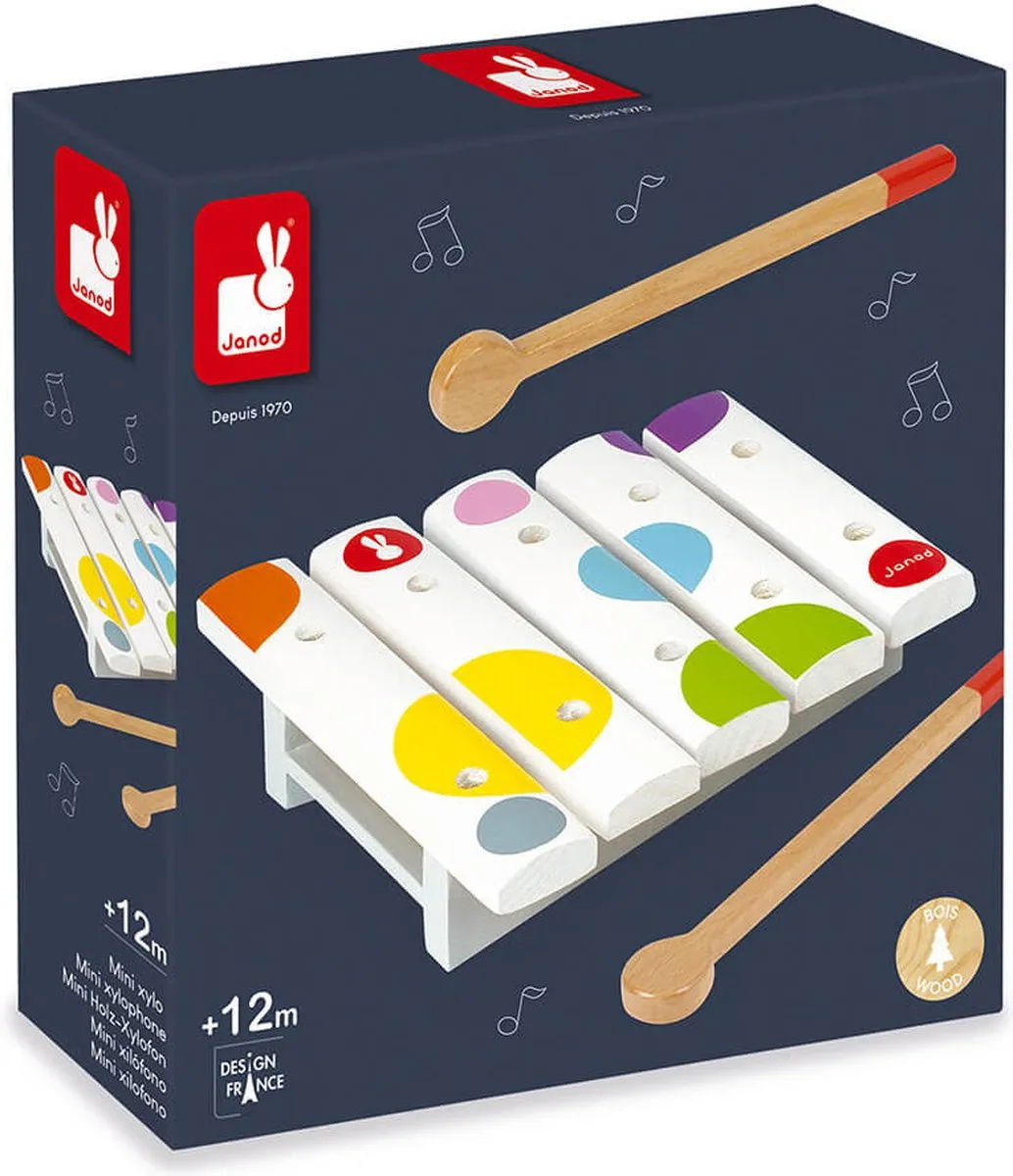 Janod Confetti Mini Xylofoon - 5 Noten - Multikleur