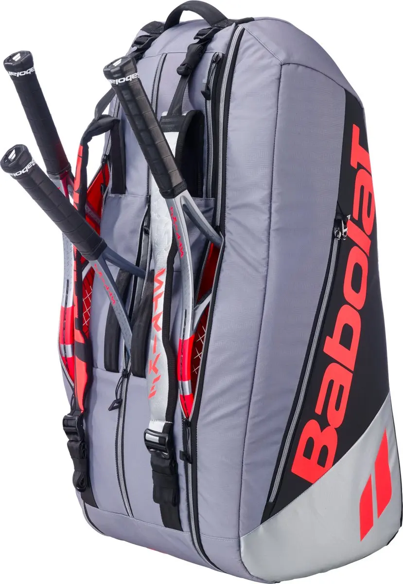 Babolat Pure Strike X9 Racketbag - 9 Rackets - Zwart/Grijs/RoodOranje - afbeelding 4 van 5