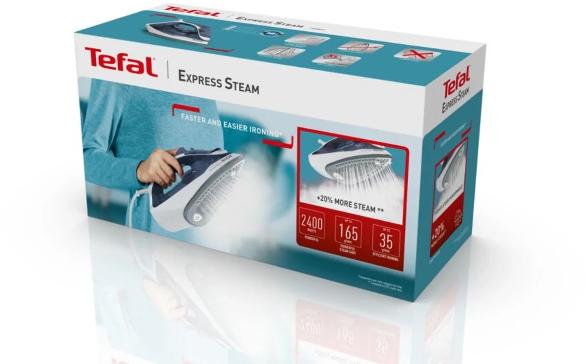 Tefal Express Steam FV2837 Stoomstrijkijzer - 2800W - Blauw/Grijs/Wit - afbeelding 6 van 6