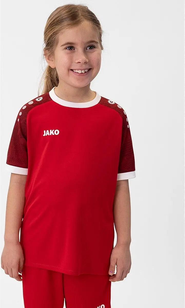 Jako Iconic SS Shirt Junior 128 - Rood/Wit