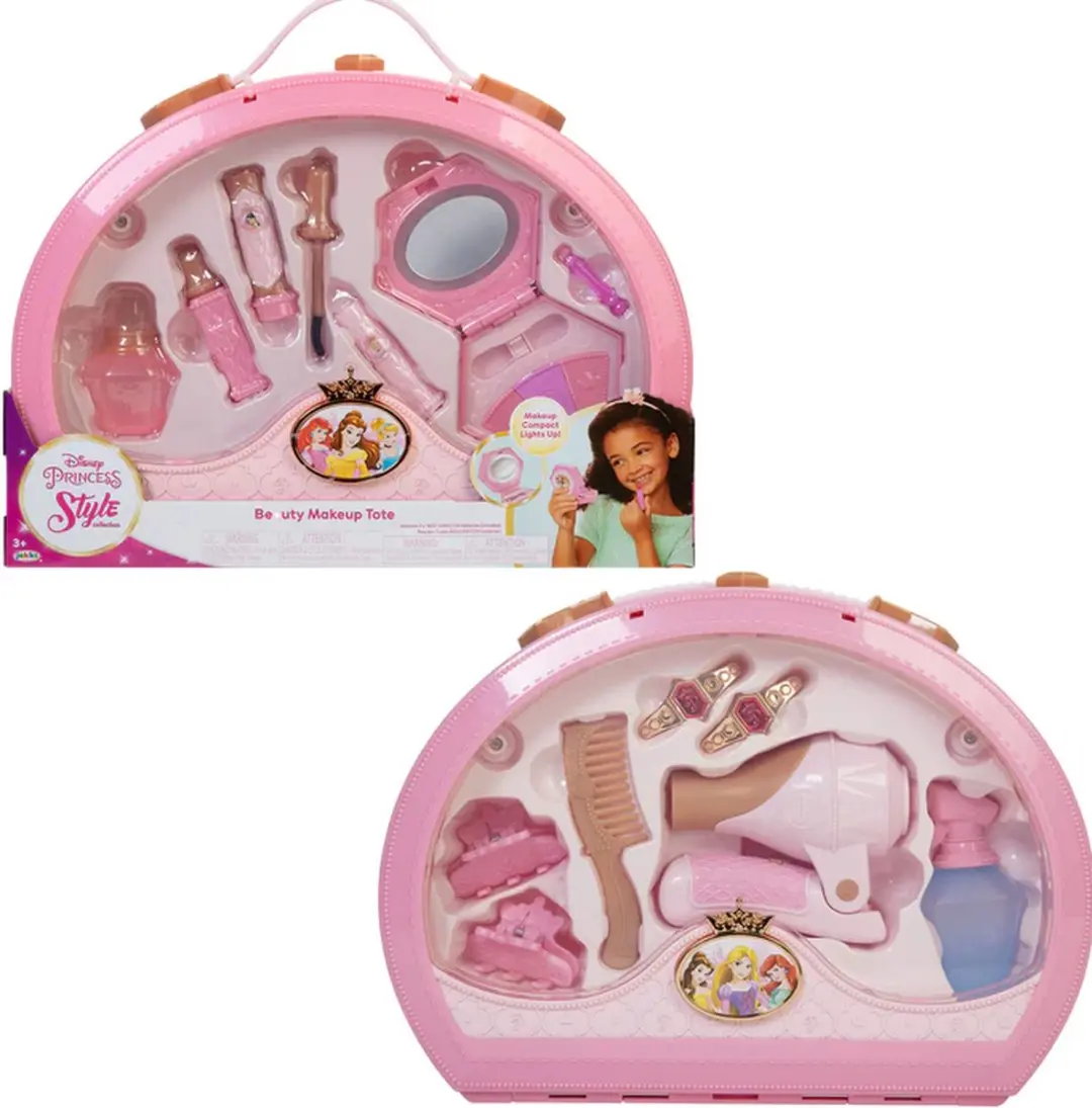 DISNEY PRINSES STIJL COLLECTIE SCHOONHEID FRISIER-SET EN MAKE-UP TOTE, ASSORTIME