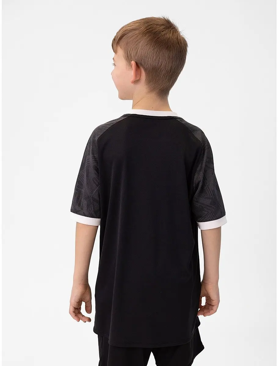 Jako Iconic SS Shirt Junior 152 - Zwart/Dark Grijs/Wit