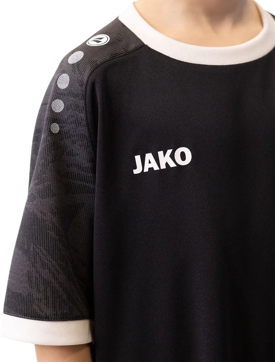 Jako Iconic SS Shirt Junior 152 - Zwart/Dark Grijs/Wit - afbeelding 6 van 6