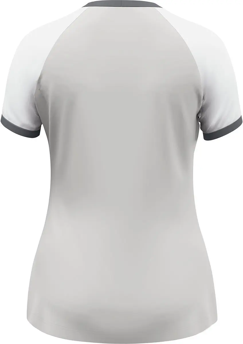 Jako Dynamic Shirt Dames Korte Mouw - Lichtgrijs/Wit - Maat L