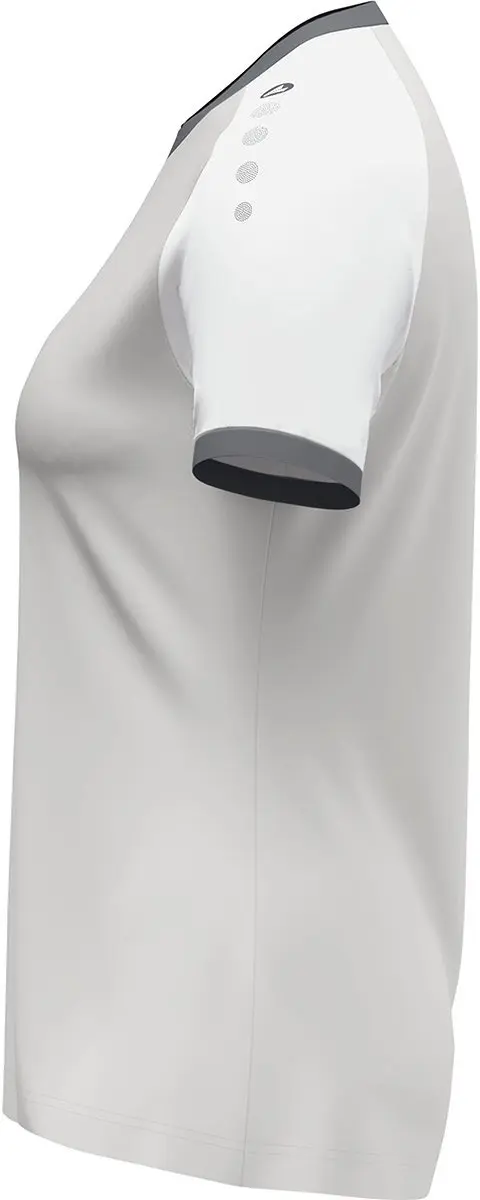 Jako Dynamic Shirt Dames Korte Mouw - Lichtgrijs/Wit - Maat L