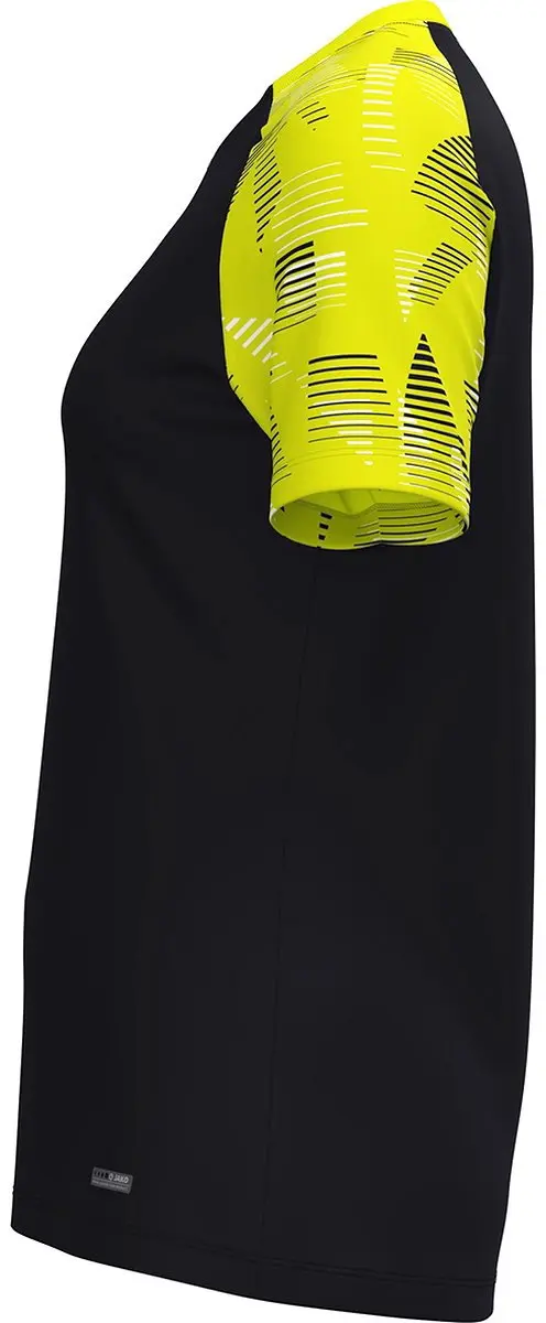 JAKO Sonic T-Shirt Dames 46/48 - Zwart/Fluogeel