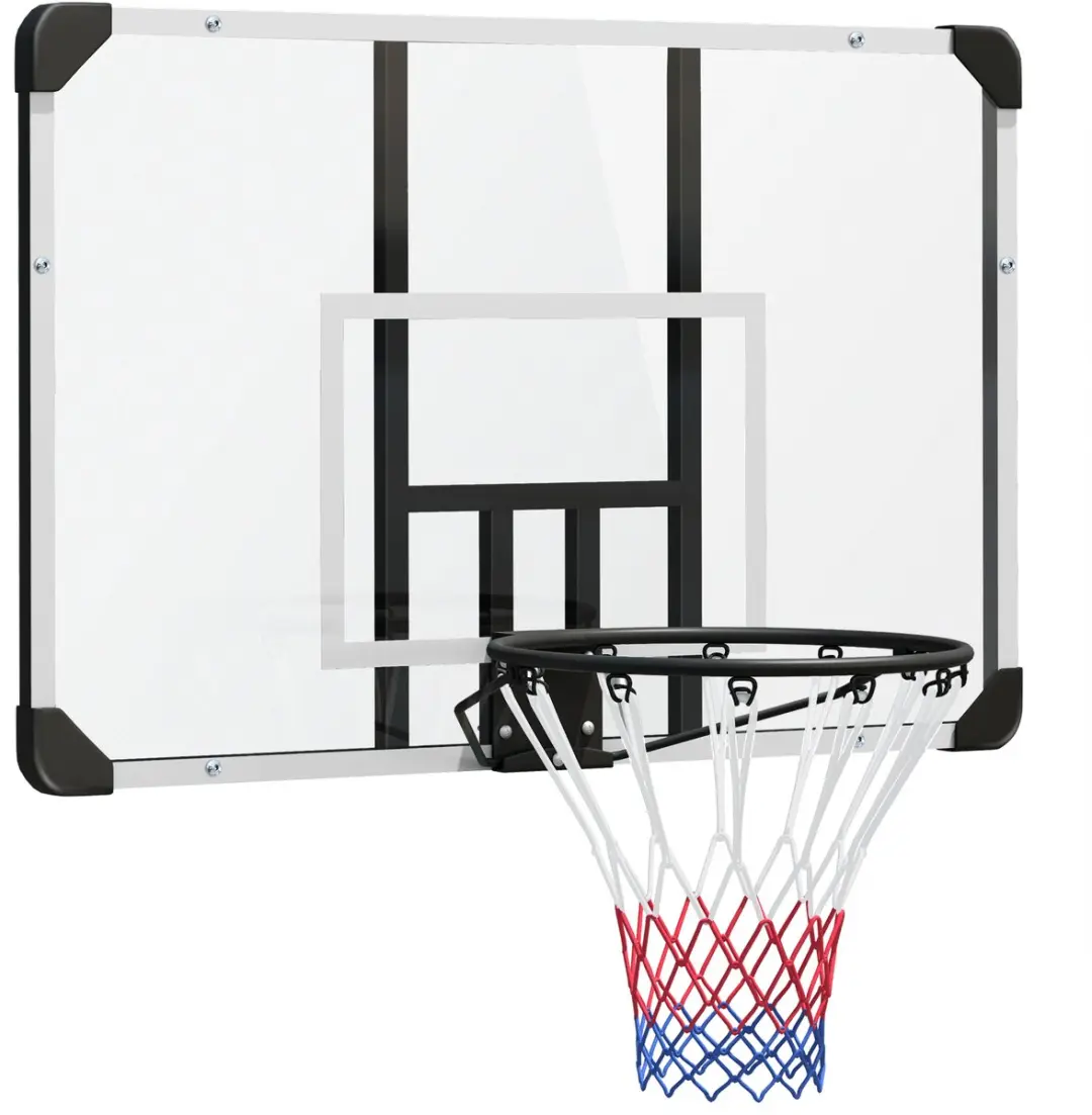 SPORTNOW-Basketballkorb-Stahl, Kunststoff-113L x 61B x 73H cm-Schwarz+Transparen