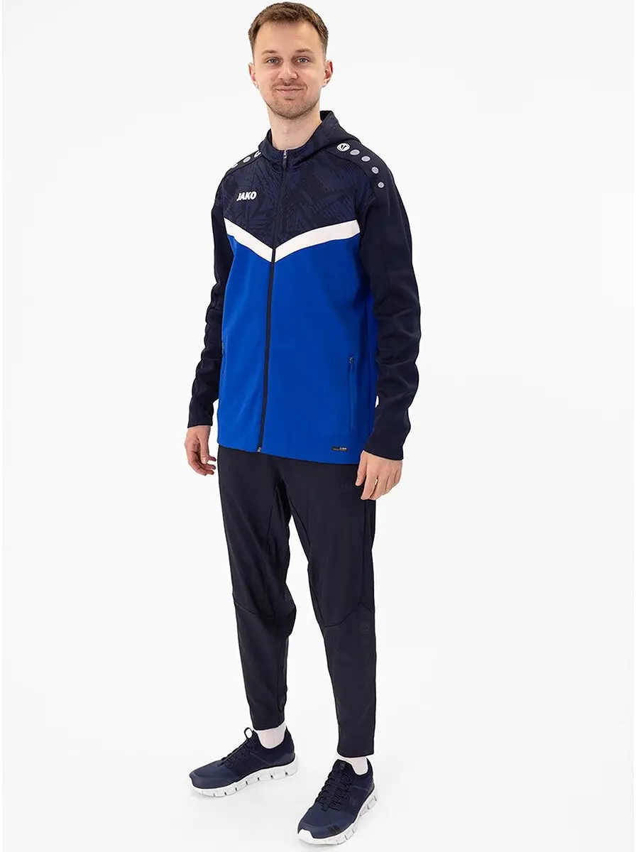 JAKO Iconic Jas Met Kap Heren Royal - Maat S