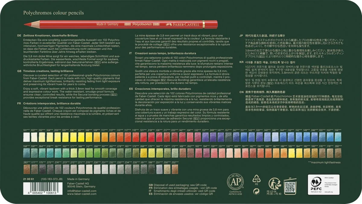Faber-Castell Polychromos Lightfast Kleurpotloden 102 Stuks