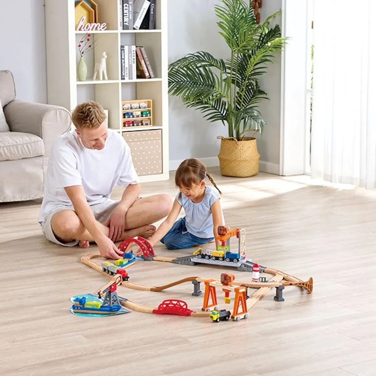 Hape E3790 Vrachtvervoer Set - Multicolor - 38 Onderdelen - afbeelding 6 van 6