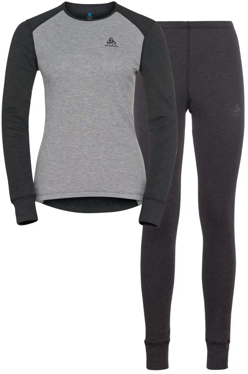 ODLO Active Warm Eco Set Dames - Broek & Shirt XS - Dark Grey Melange - afbeelding 4 van 6