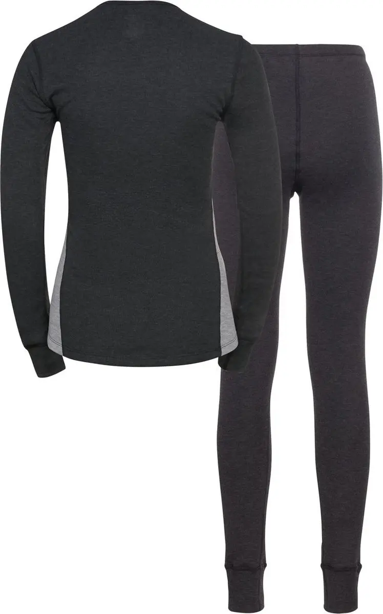ODLO Active Warm Eco Set Dames - Broek & Shirt XS - Dark Grey Melange - afbeelding 5 van 6