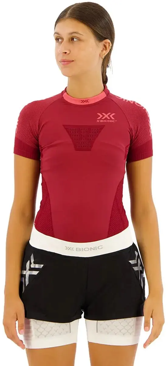 X-Bionic Invent 4.0 Hardloopshirt Dames - Namib Red/Neon Flamingo S