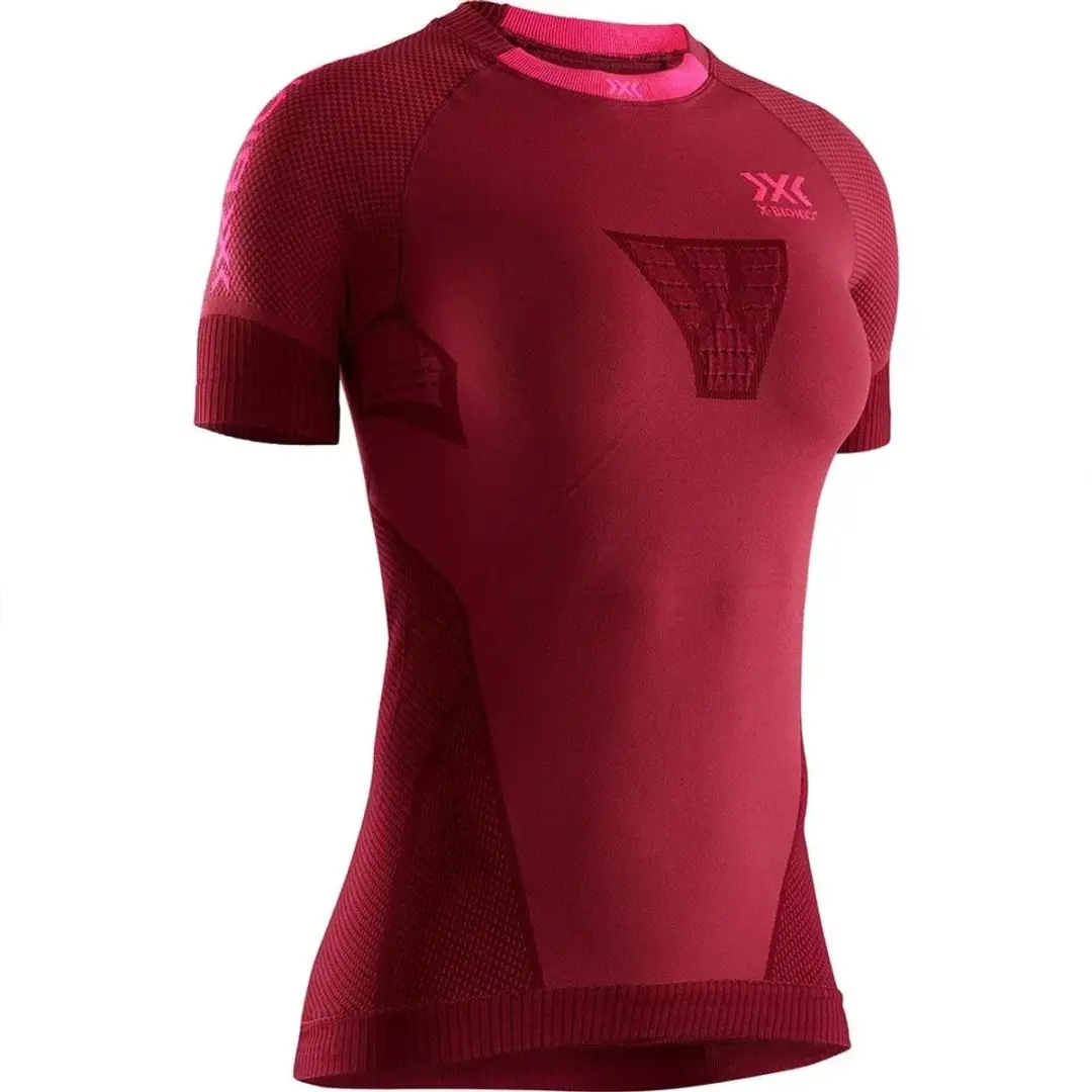 X-Bionic Invent 4.0 Hardloopshirt Dames - Namib Red/Neon Flamingo S