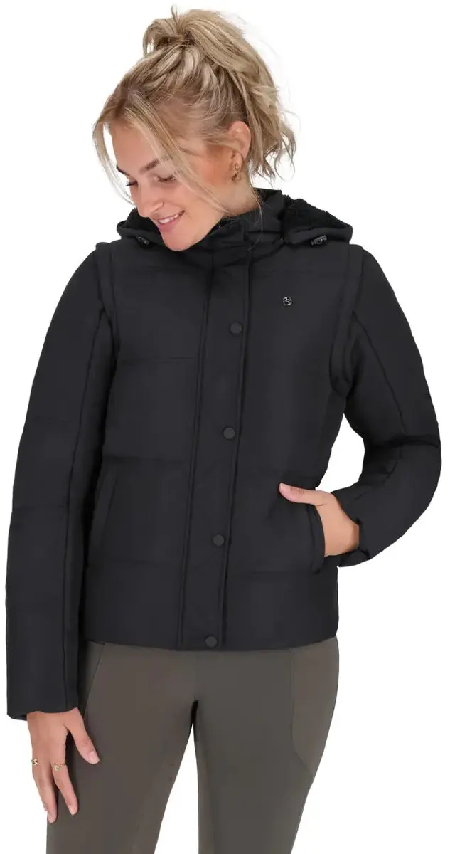 Winterjacket met afneembare mouwen voor dames paardrijden QHP Rayah