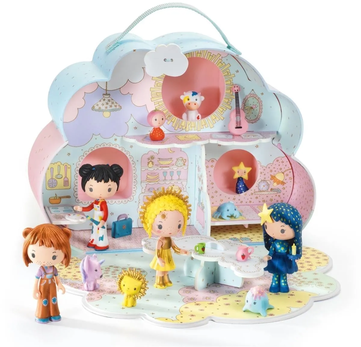 Djeco Tinyly Poppenhuis Sunny - 2 Poppen - Multi