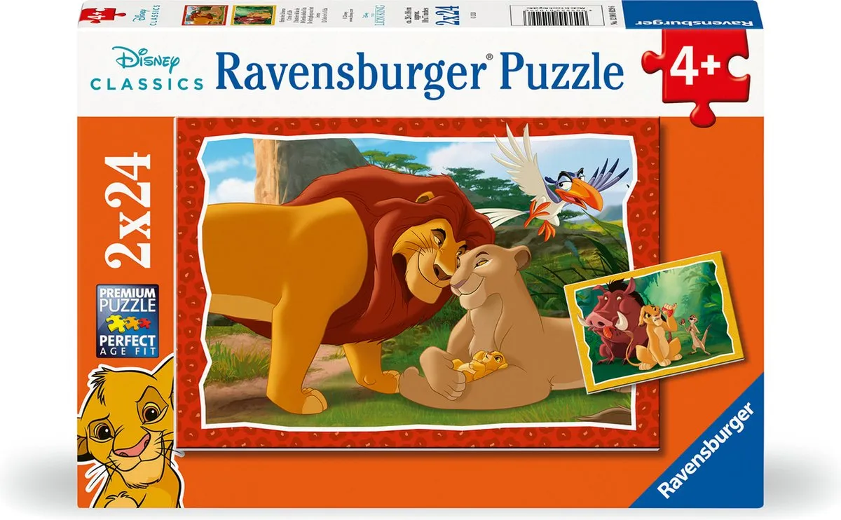 Ravensburger The Lion King Puzzels 24 Stuks - 2x48 Stuks