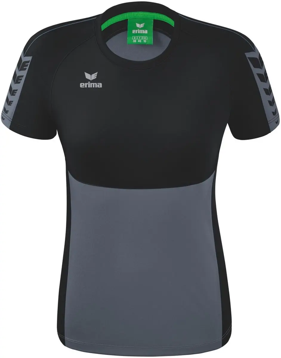 Erima Six Wings T-Shirt Dames - Zwart/Slate Grey 44