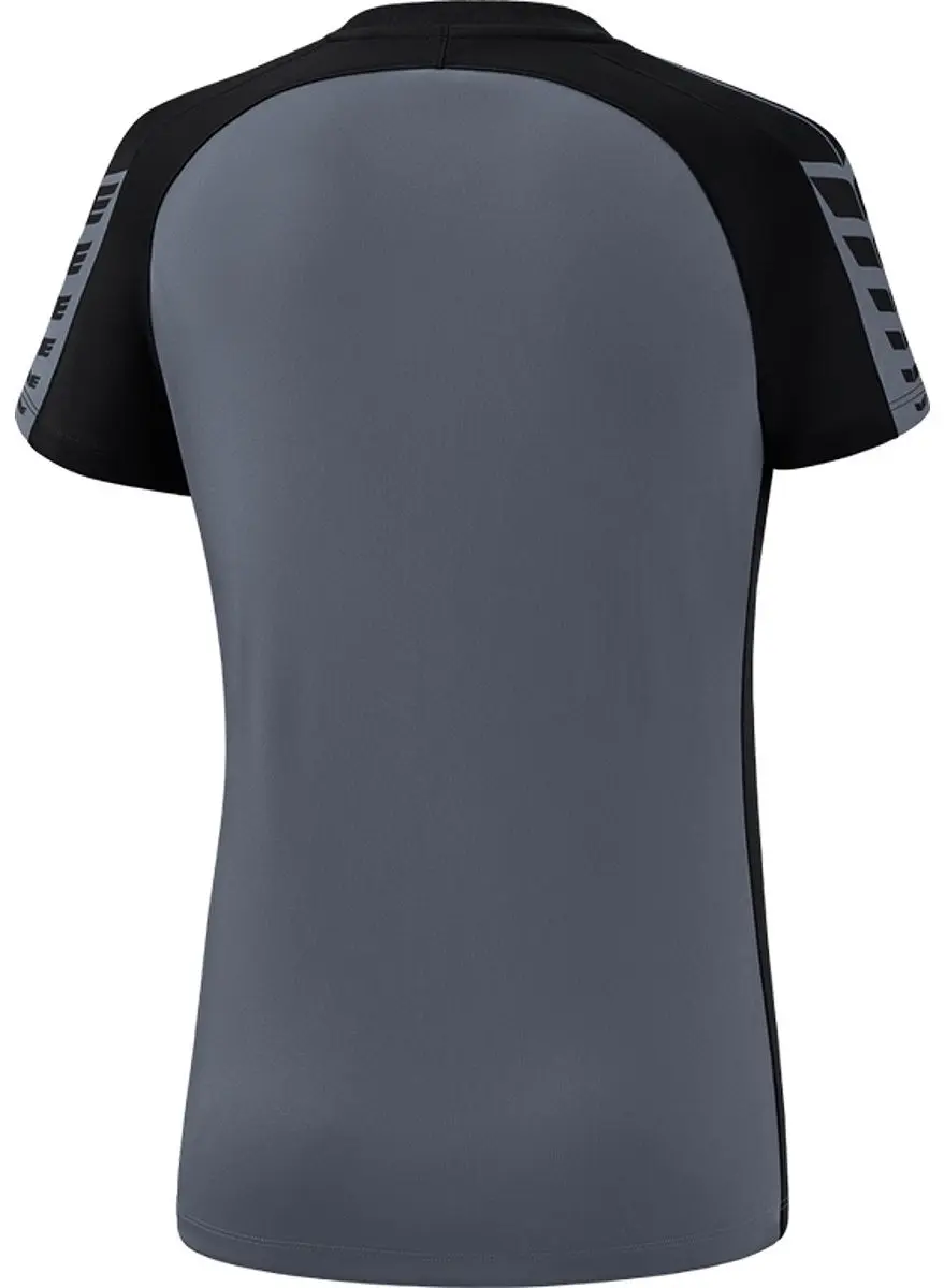 Erima Six Wings T-Shirt Dames - Zwart/Slate Grey 44