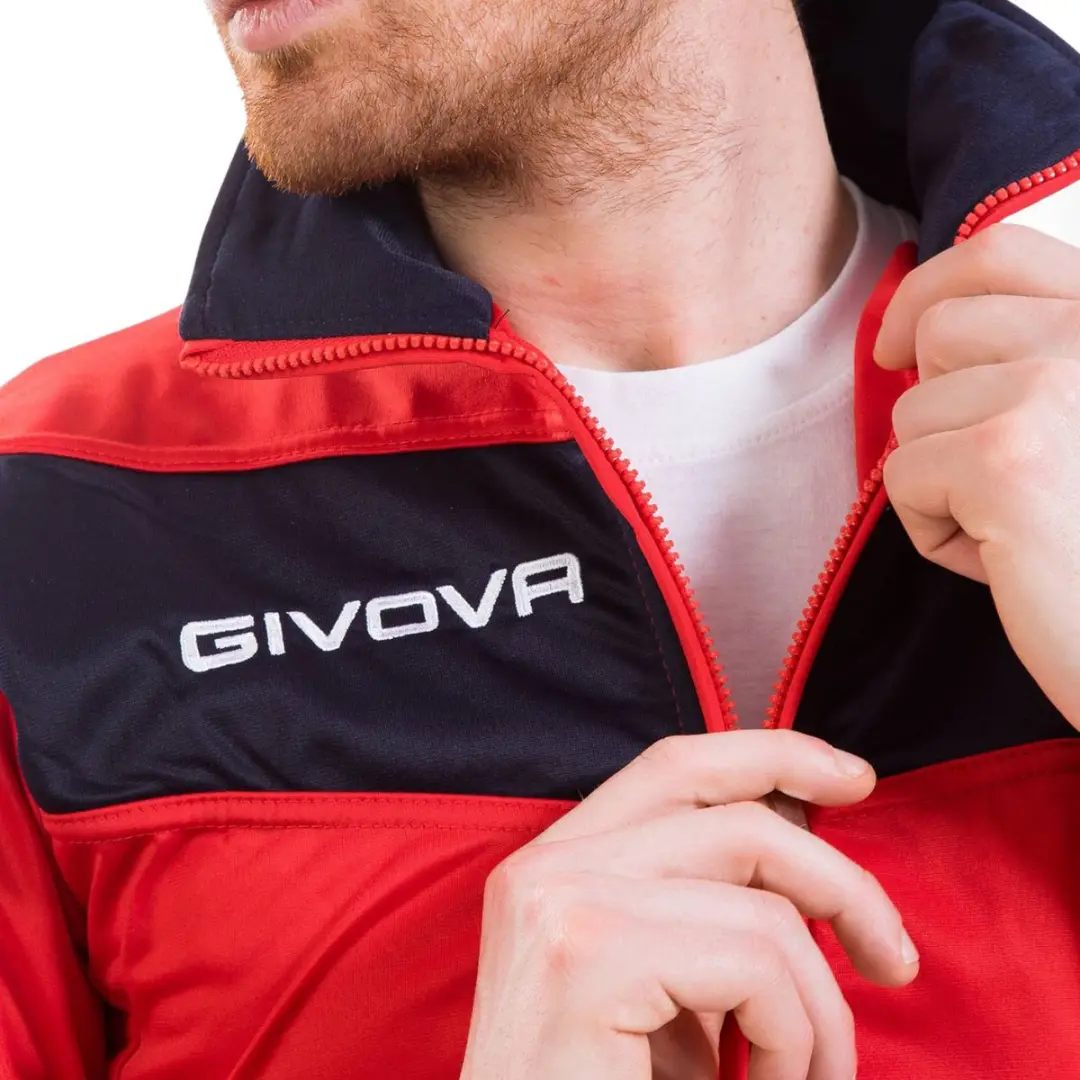 Givova Tuta Visa Triacetato Trainingspak - XXL - Rood-Donkerblauw - afbeelding 3 van 4
