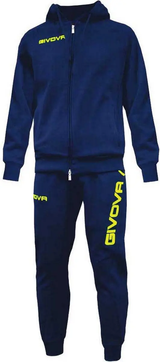 Givova King Trainingspak - 10-12 jaar - Blauw/Fluor Geel - afbeelding 2 van 3