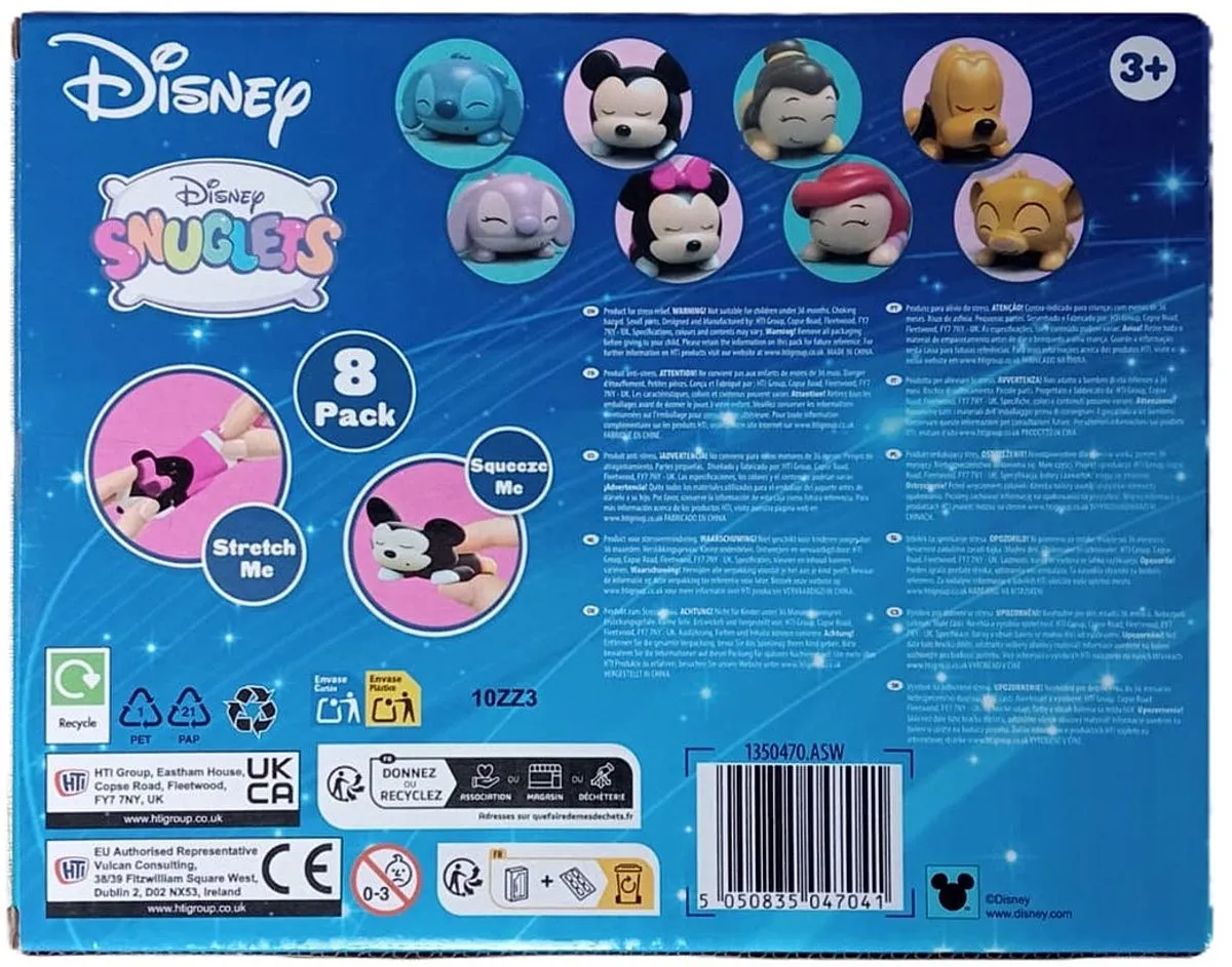 Disney Snuglets Anti-Stress Knijpbal - 8 Stuks - Meerkleurig
