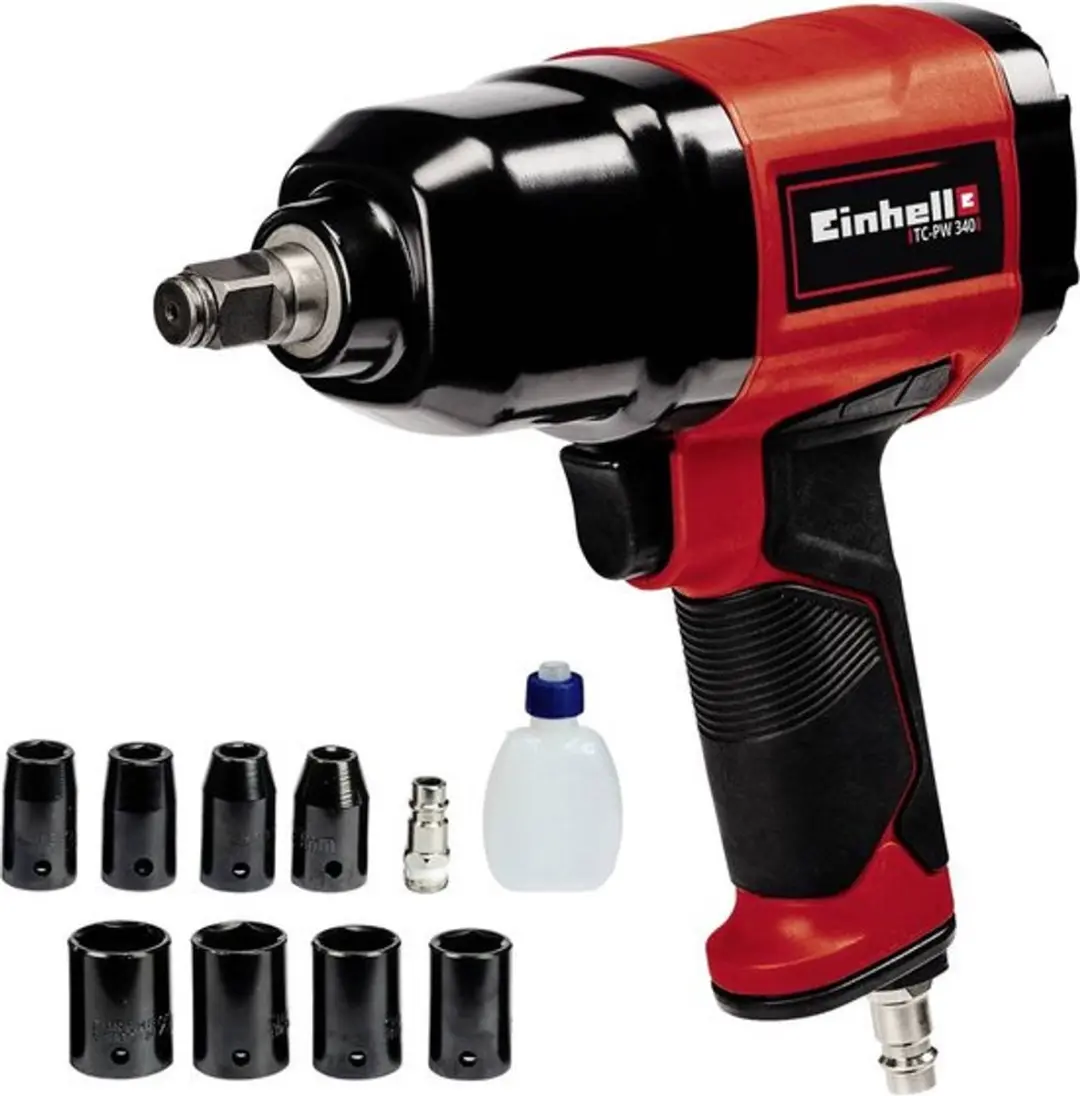 Einhell TC-PW 340 Pneumatische Slagmoersleutel - 340 Nm - 8 Dopsleutels